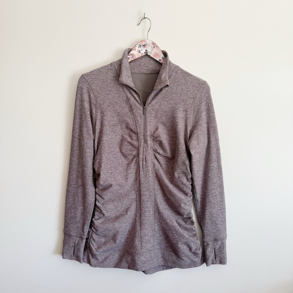 LULULEMON Cypress Kiss 1/2 Zip Top In Heathered Lunar Rock 10 Purple Long Sleeve - Picture 3 of 12
